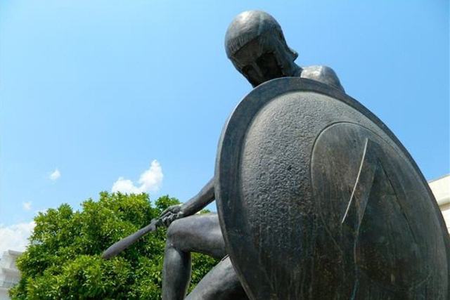 Sparta - Statue of Spartan Warrior in the main square